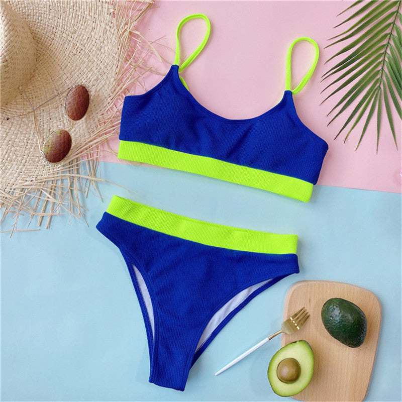 Ribbed High Waist Two-Piece Bikini Set