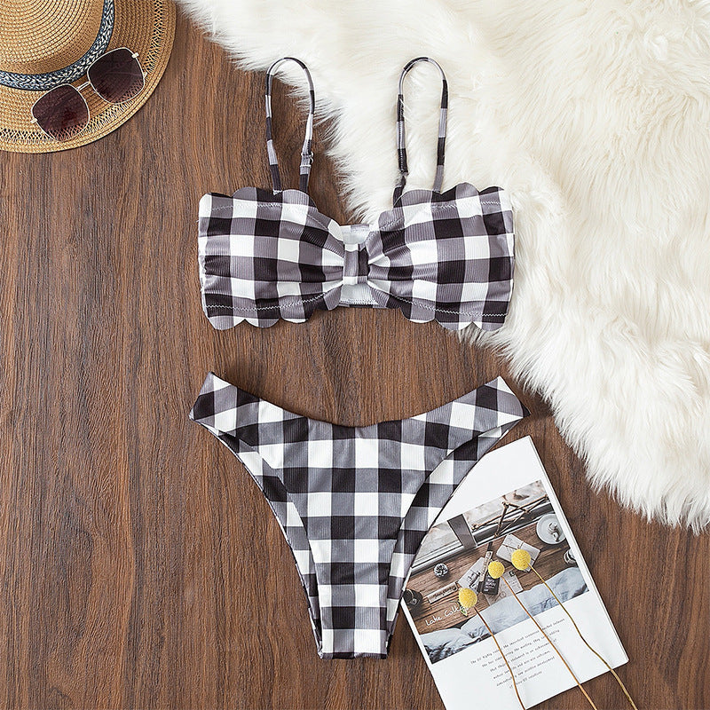 Women's Solid Halter Bikini Set – High Waist, Padded, Plus Size Available
