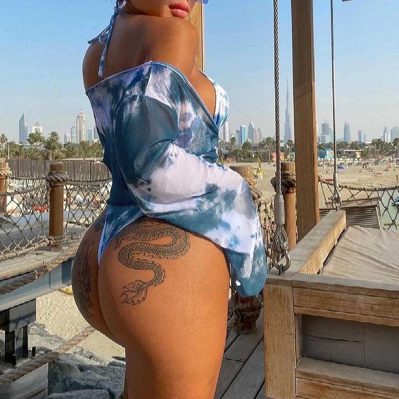 4-Piece Tie-Dye Triangle Bikini Set
