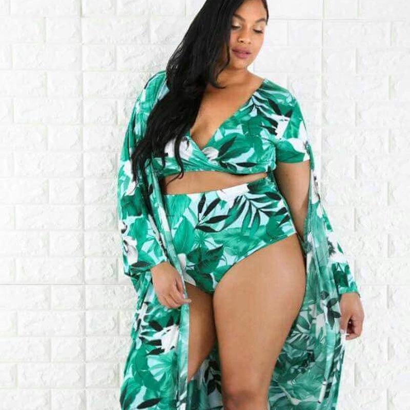 Plus Size Bikini Set with Cover-Up