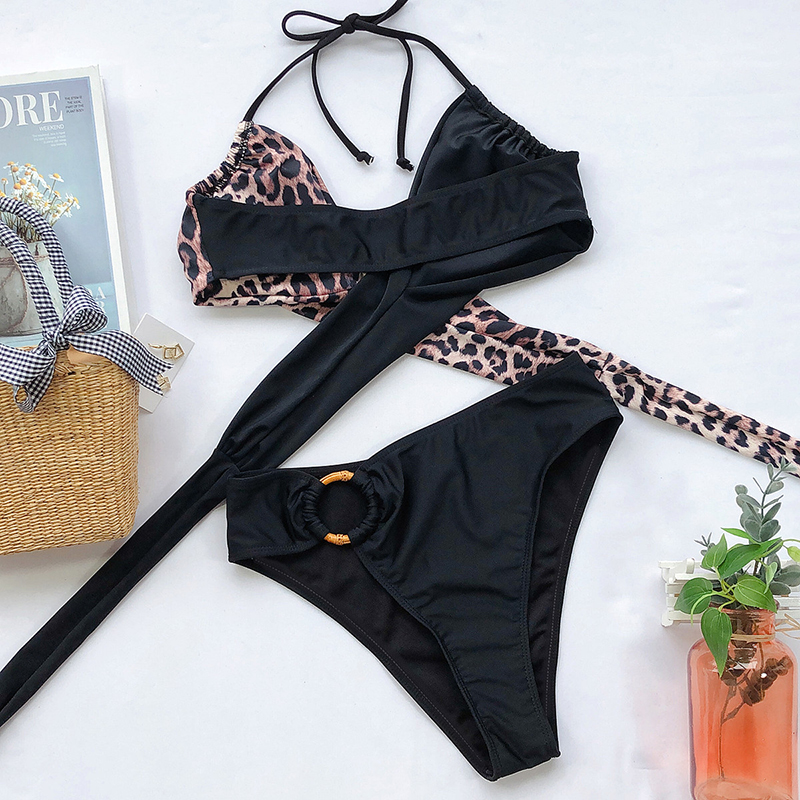 O-Ring Ribbed High Waist Bikini Set