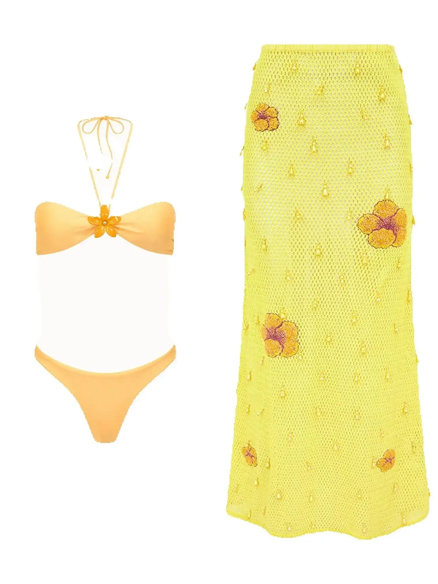 Tropical Sally Three-Piece Bikini Set
