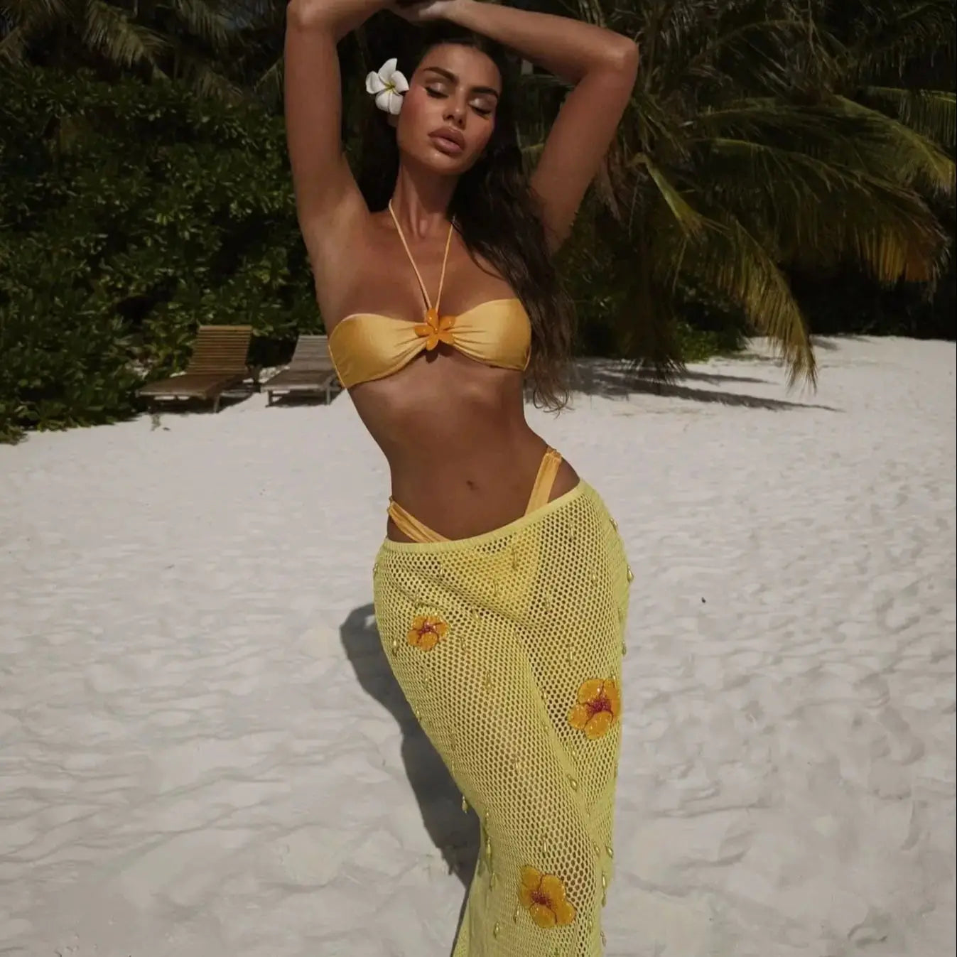 Tropical Sally Three-Piece Bikini Set