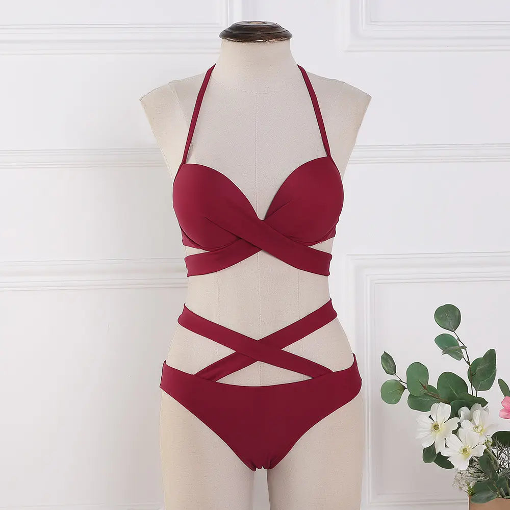 Color Block Bikini Set