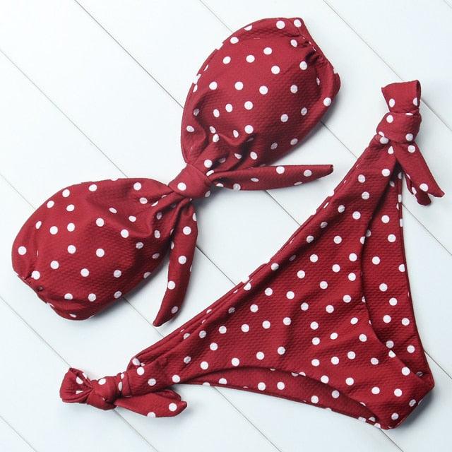 Women's Solid Halter Bikini Set – High Waist, Padded, Plus Size Available