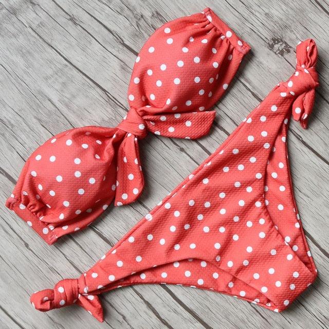 Women's Solid Halter Bikini Set – High Waist, Padded, Plus Size Available
