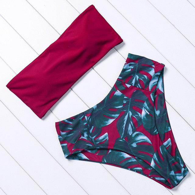 Women's Solid Halter Bikini Set – High Waist, Padded, Plus Size Available