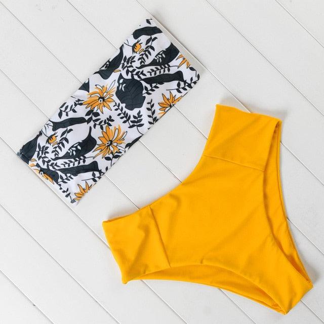 Women's Solid Halter Bikini Set – High Waist, Padded, Plus Size Available