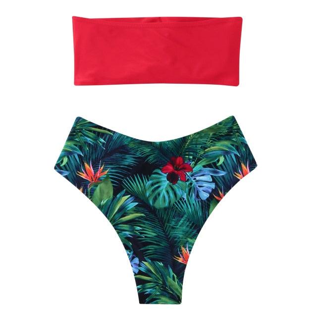 Women's Solid Halter Bikini Set – High Waist, Padded, Plus Size Available