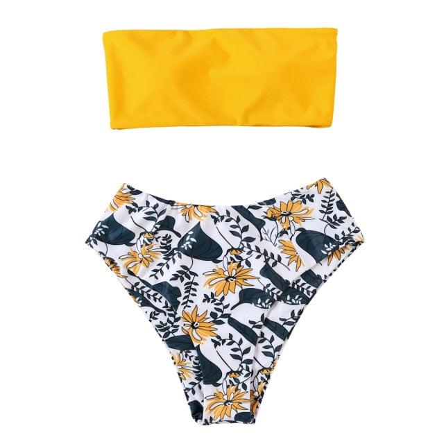 Women's Solid Halter Bikini Set – High Waist, Padded, Plus Size Available