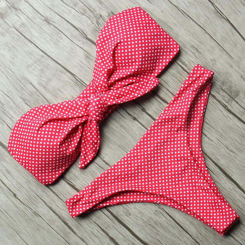 Women's Solid Halter Bikini Set – High Waist, Padded, Plus Size Available