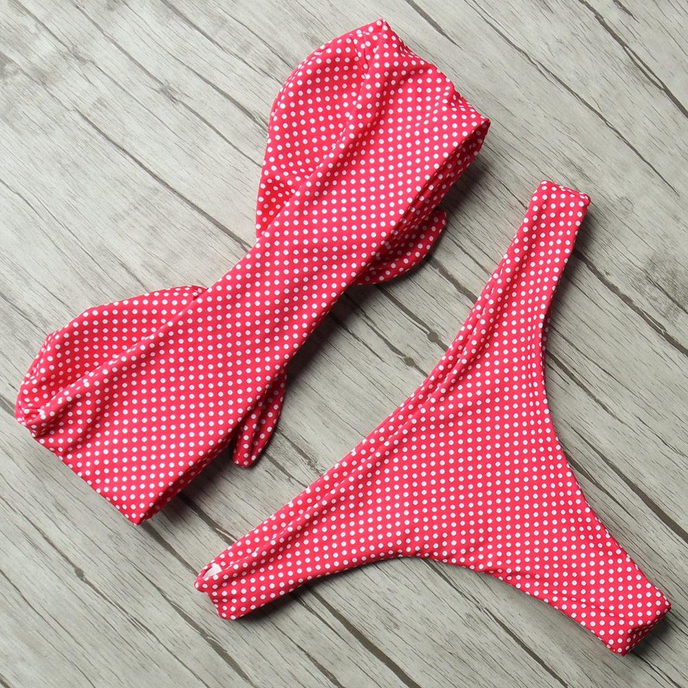 Women's Solid Halter Bikini Set – High Waist, Padded, Plus Size Available