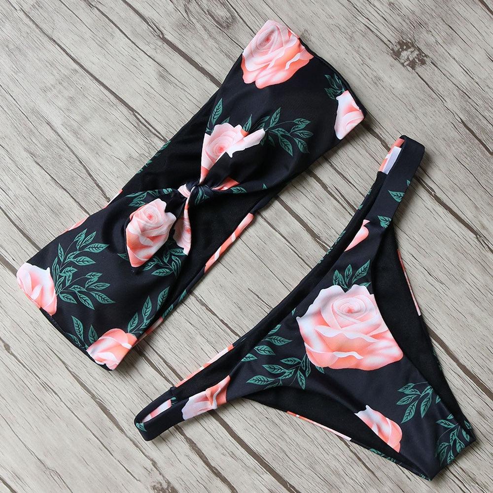 Women's Solid Halter Bikini Set – High Waist, Padded, Plus Size Available