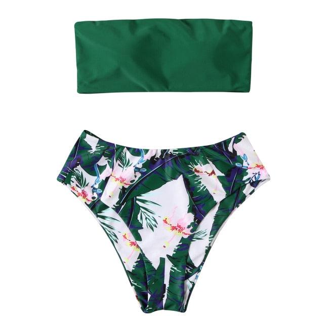 Women's Solid Halter Bikini Set – High Waist, Padded, Plus Size Available