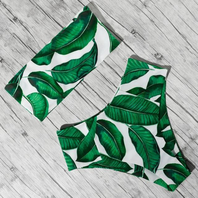 Women's Solid Halter Bikini Set – High Waist, Padded, Plus Size Available