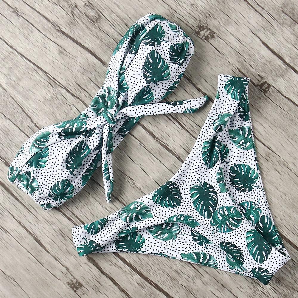Women's Solid Halter Bikini Set – High Waist, Padded, Plus Size Available